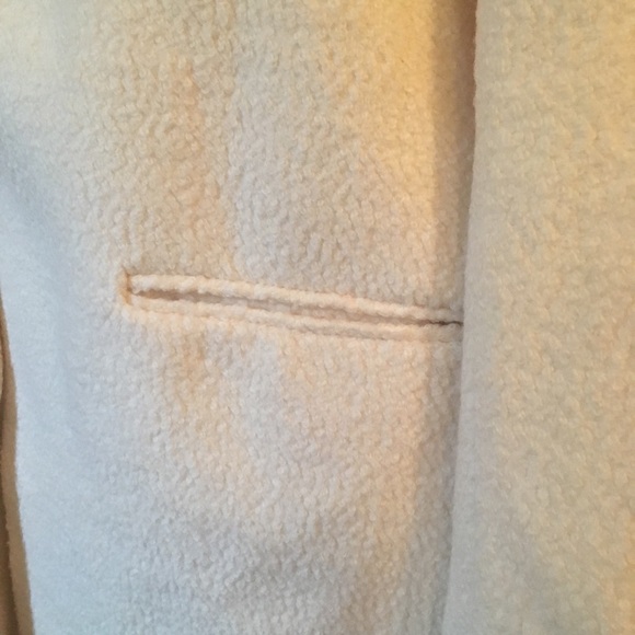 NWOT Forever 21 Boucle Wool Cream Long Line Coat L - Picture 6 of 8